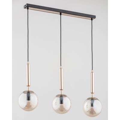 Lampa wisząca Volda Picolo 3-płomienna czarny/złoty antczny