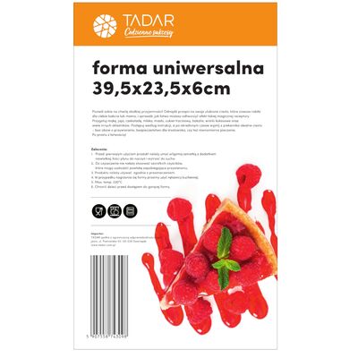 Forma do pieczenia uniwersalna prostokątna 39,5 x 23,5 x 6 cm