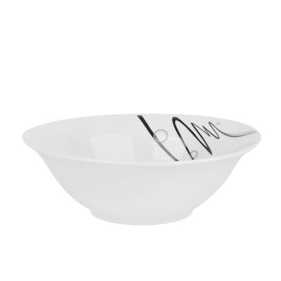 Salaterka ceramiczna 17 cm wstęga biały
