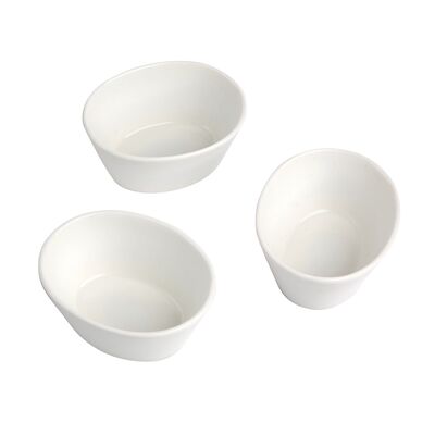 Zestaw 3 dipów owal Regular 10 cm porcelana kremowa