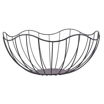 Koszyk metalowy kwiat 28 x 12 cm czarny