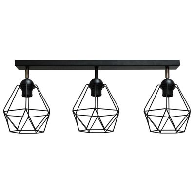 Lampa sufitowa 3-punktowa TEKSAS czarna 3x E27
