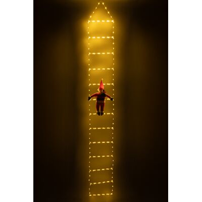 Drabina ozdobna zewnętrzna 228 LED ciepły biały 200 cm