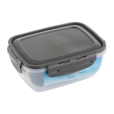 Pojemnik prostokątny z klipsami szary 800 ml
