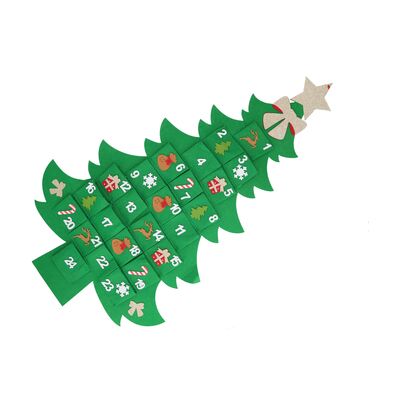 Kalendarz adventowy DIY z filcu 51,5 x 90 cm zielony
