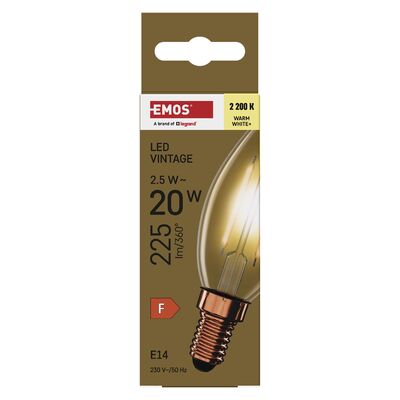 Żarówka LED Vintage CANDLE 2,5W(20W) 225 lm E14 ciepła