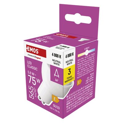 Żarówka LED Classic GU10 5,8 W (75 W) 565 lm neutralna biel