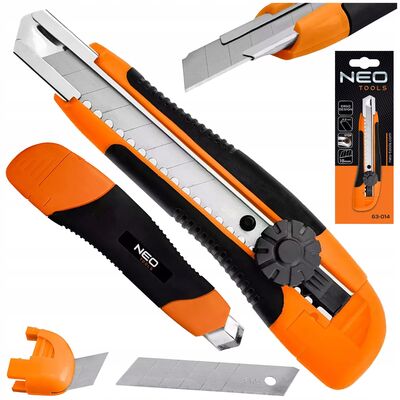 Nóż z ostrzem łamanym 18 mm blokada śrubowa Neo Tools