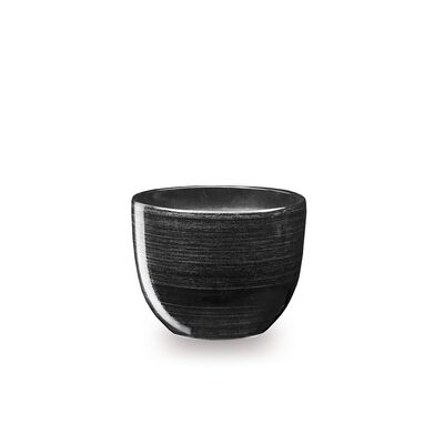 Donica ceramiczna Baryłka 2 J1432 16 cm czarny ze srebrem
