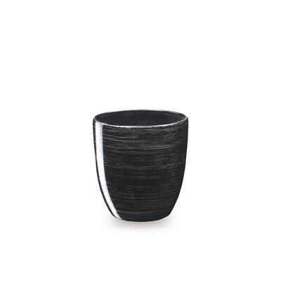 Donica ceramiczna Nova 1 J1432 13 cm czarny ze srebrem