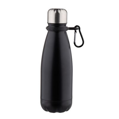 Butelka nierdzewna z karabinczykiem 350 ml czarna