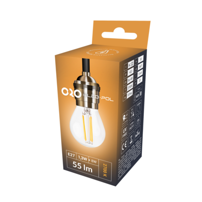 Żarówka LED ORO-E27-G45-FL-CLARO-1,3W-WW