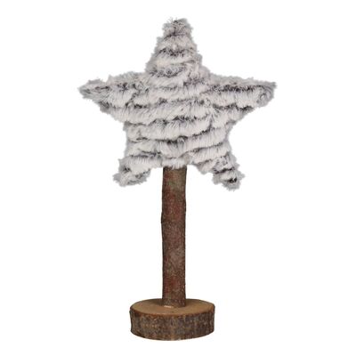 Dekoracja stojąca STAR 31 cm szary