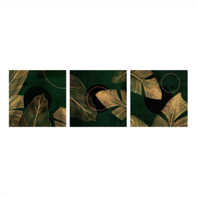 Obraz Canvas Set 3x 32 x 32 ST765 GreenGold