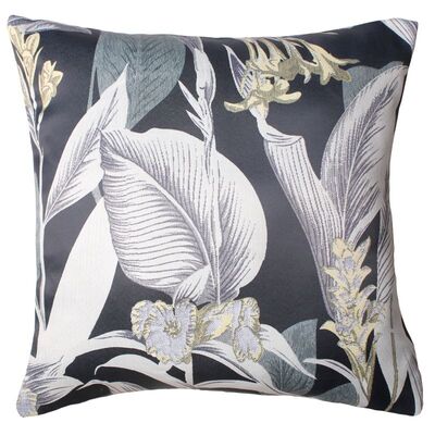Poszewka CANNA 45 x 45 cm czarna liście 2S