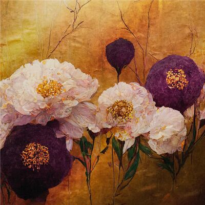 Obraz Canvas Silver 60 x 60 ST678  Burgundy poppies