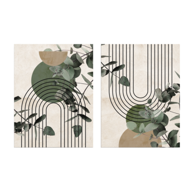 Obraz Canvas Set 2x 32 x 42 ST761 Green arc