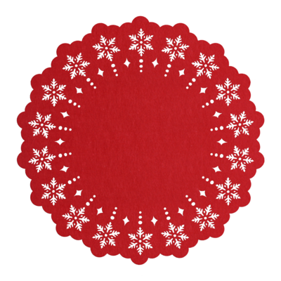 Podkładka filcowa ŚNIEŻYNKA średnica 38 cm czerwony