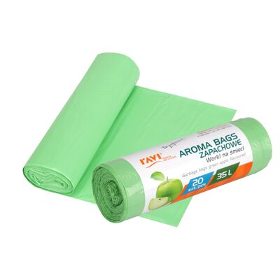 Worki na śmieci Aroma Bags zielone jabłuszko 35 l 20 sztuk