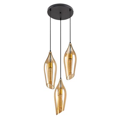 Lampa wisząca Bellini czarno-bursztynowy E27 30 cm x 100 cm Rabalux