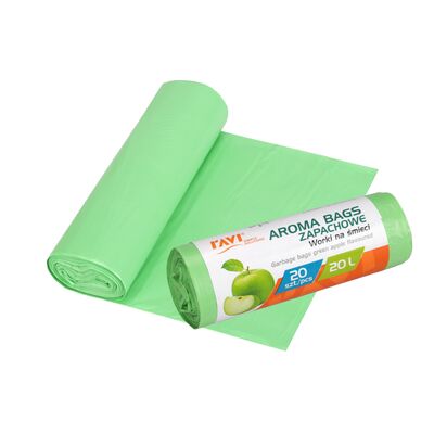 Worki na śmieci Aroma Bags zielone jabłuszko 20 l 20 sztuk