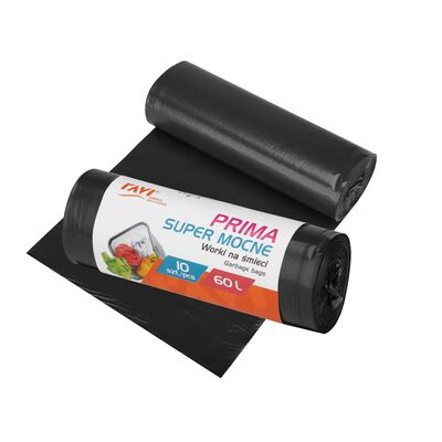 Worki na śmieci Prima 60 l LDPE czarne 10 sztuk