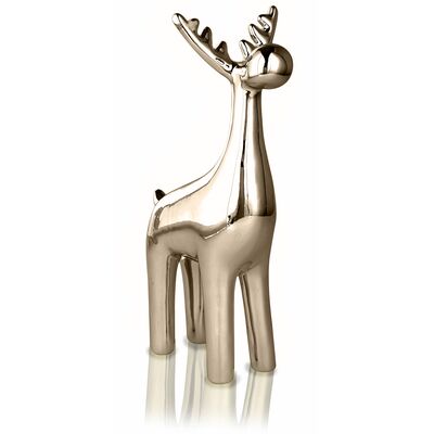 Figurka ceramiczna Renifer złoty 16 cm