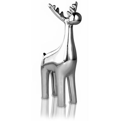 Figurka ceramiczna Renifer srebrny 23 cm