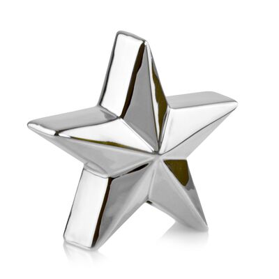 Gwiazda ceramiczna 11 cm srebrny
