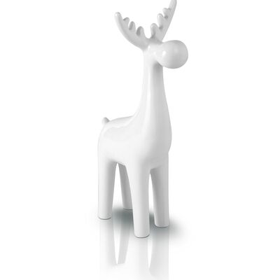 Figurka ceramiczna Renifer biały 16 cm