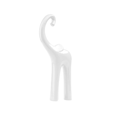 Figurka ceramiczna Słoń, biały połysk symbol 2114