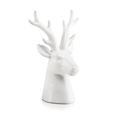 Figurka ceramiczna Renifer 12 cm biały