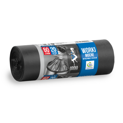 Worki na śmieci MOCNE 60 l 20 sztuk