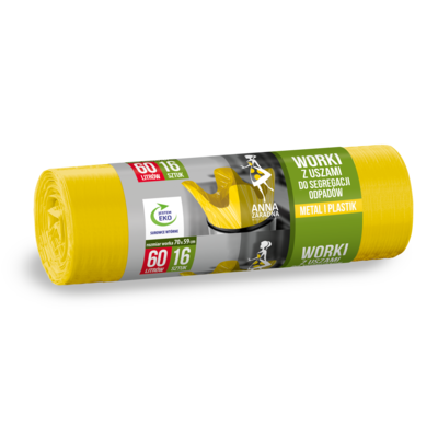 Worki do segregacji  60 l plastik 16 sztuk