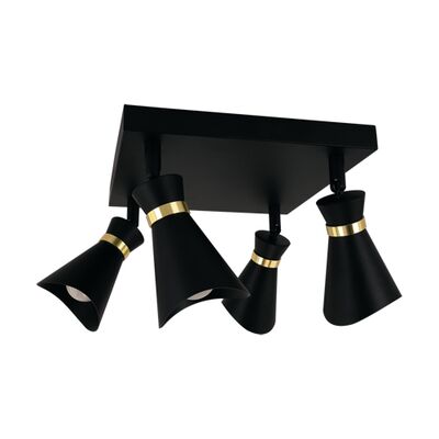 Oprawa ścienno-sufitowa LORETA SPT E14 4D black/golden strühm