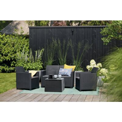 Zestaw mebli ogrodowych Marie 4 osobowy grafitowy