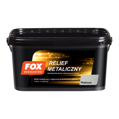 Masa cienkowarstwowa RELIEF METALICZNY 001 platinum 1 kg FOX Dekorator