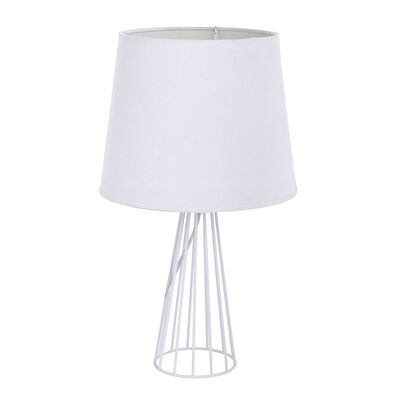 Lampa stołowa z podstawą metalową szprosową 23 x 40 cm biała
