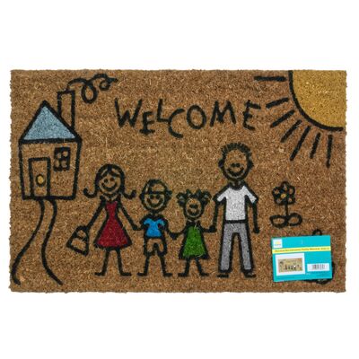 Wycieraczka kokosowa  family welcome 60 x 40 cm