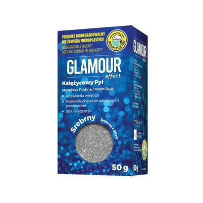 Brokat Glamour Effect Księżycowy Pył BIO srebrny 50 g