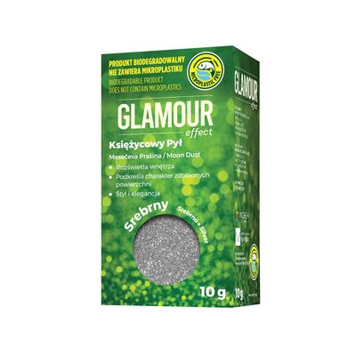 Brokat Glamour Effect Księżycowy Pył BIO srebrny 10 g