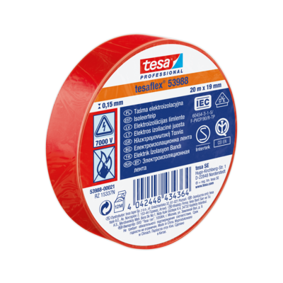 Taśma elektroizolacyjna 7000V PVC 20 m x 19 mm czerwona