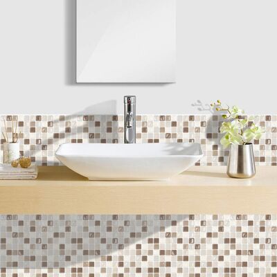 Płytka samoprzylepna mozaika beżowo-brązowa 3D-1320 25,4 x 25,4 cm 4 szt.