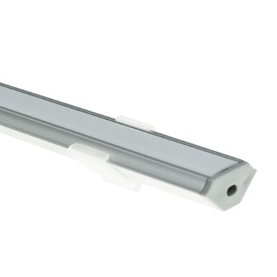 Profil aluminiowy narożny srebrny typ c1m + klosz mleczny