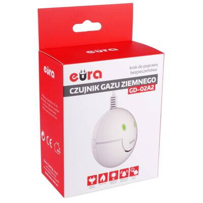 Czujnik gazu ''eura'' GD-02A2 - 230 V / 50 Hz - AC 230 V przewód 1,5 m metan żywotność sensora 5 lat
