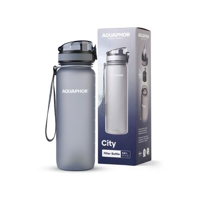 Butelka filtrująca City 800 ml szara
