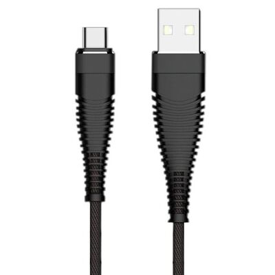Kabel USB typ c wzmacniany czarny LB0153 libox