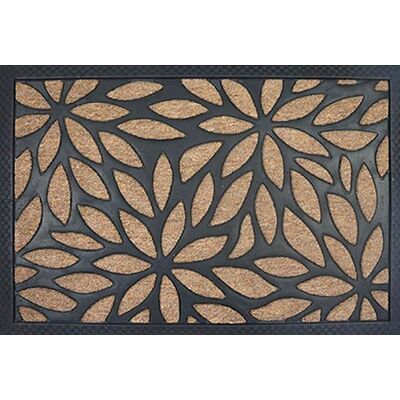 Wycieraczka plants prostokątna KONTRAST 40 x 60 cm czarnobeżowy