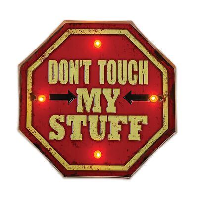 Znak metalowy RETRO LED don't touch forever light