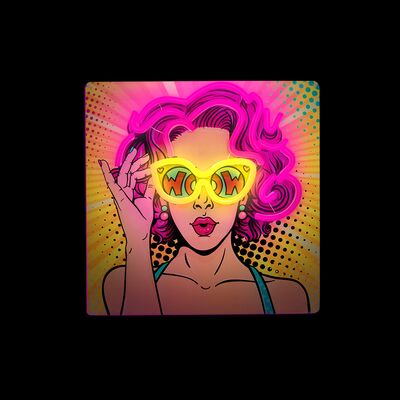 Neon LED power woman żółto-fioletowy FLA02 forever light
